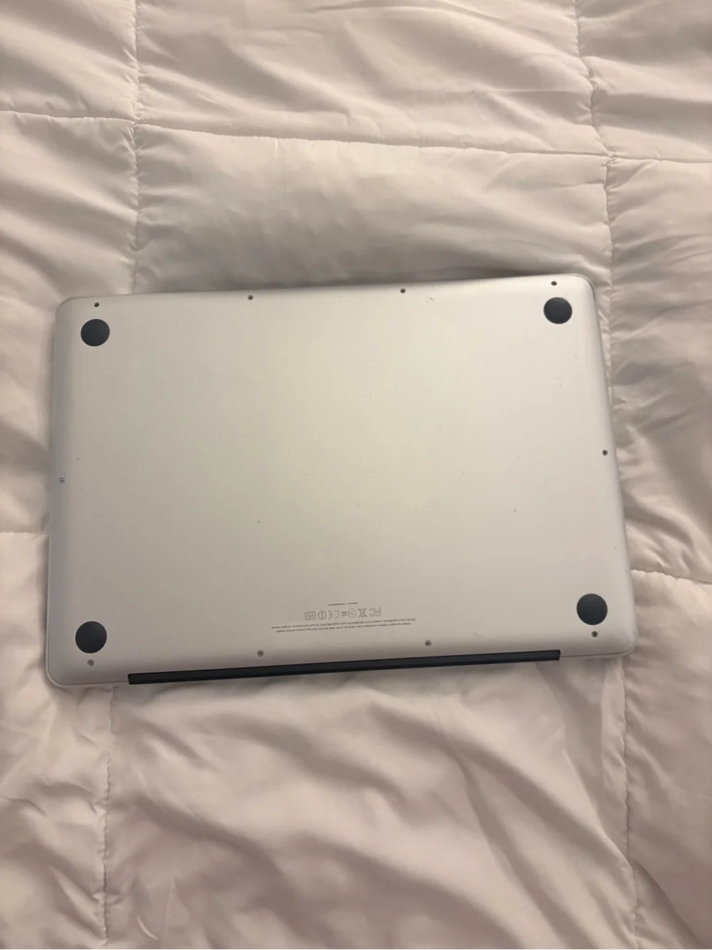 Apple Silver MacBook Pro with Charger and Keyboard Cover
